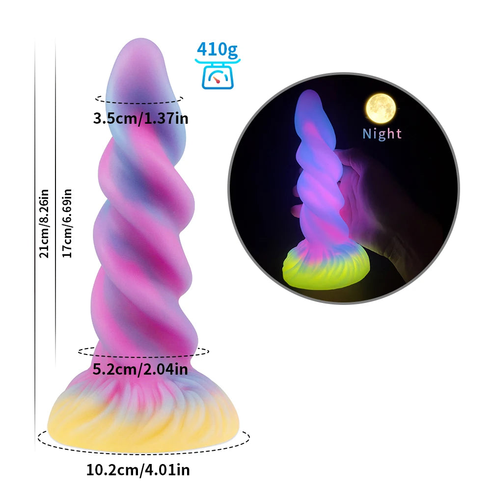 Silicone Realistic Dildo Luminous Monster Dildo Prostate Massager Big Butt Plug Anal Dildo Strong Sucker Anal Sex Toys For Women