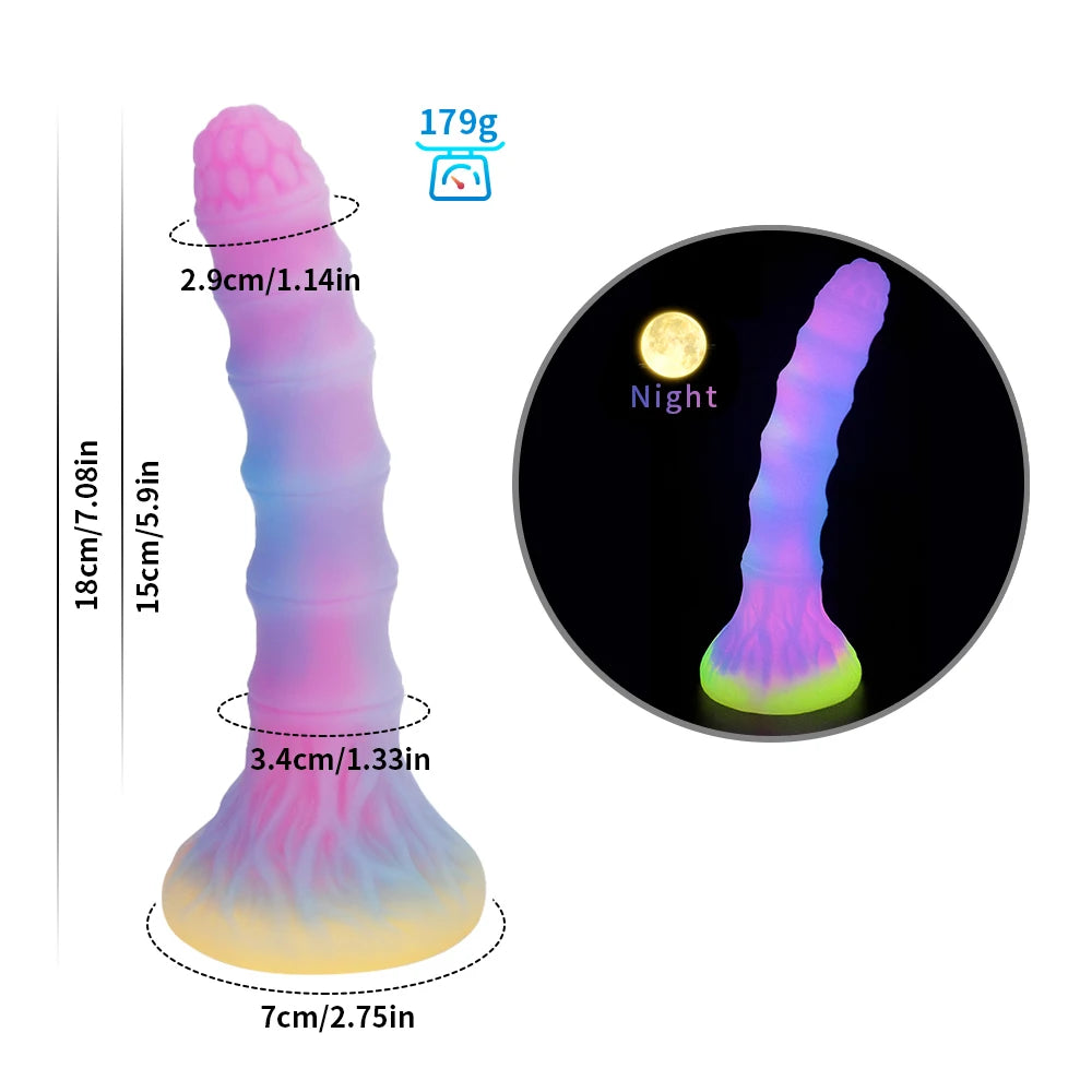 Silicone Realistic Dildo Luminous Monster Dildo Prostate Massager Big Butt Plug Anal Dildo Strong Sucker Anal Sex Toys For Women