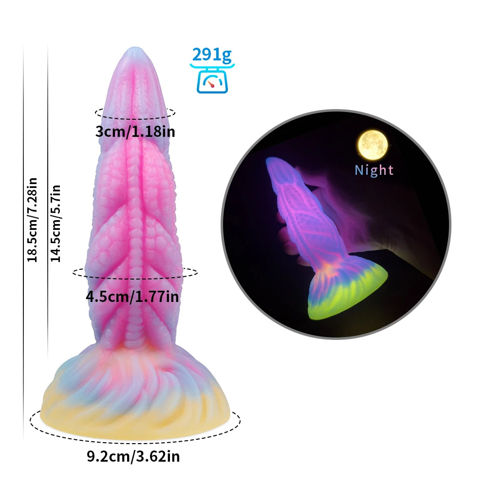 Silicone Realistic Dildo Luminous Monster Dildo Prostate Massager Big Butt Plug Anal Dildo Strong Sucker Anal Sex Toys For Women