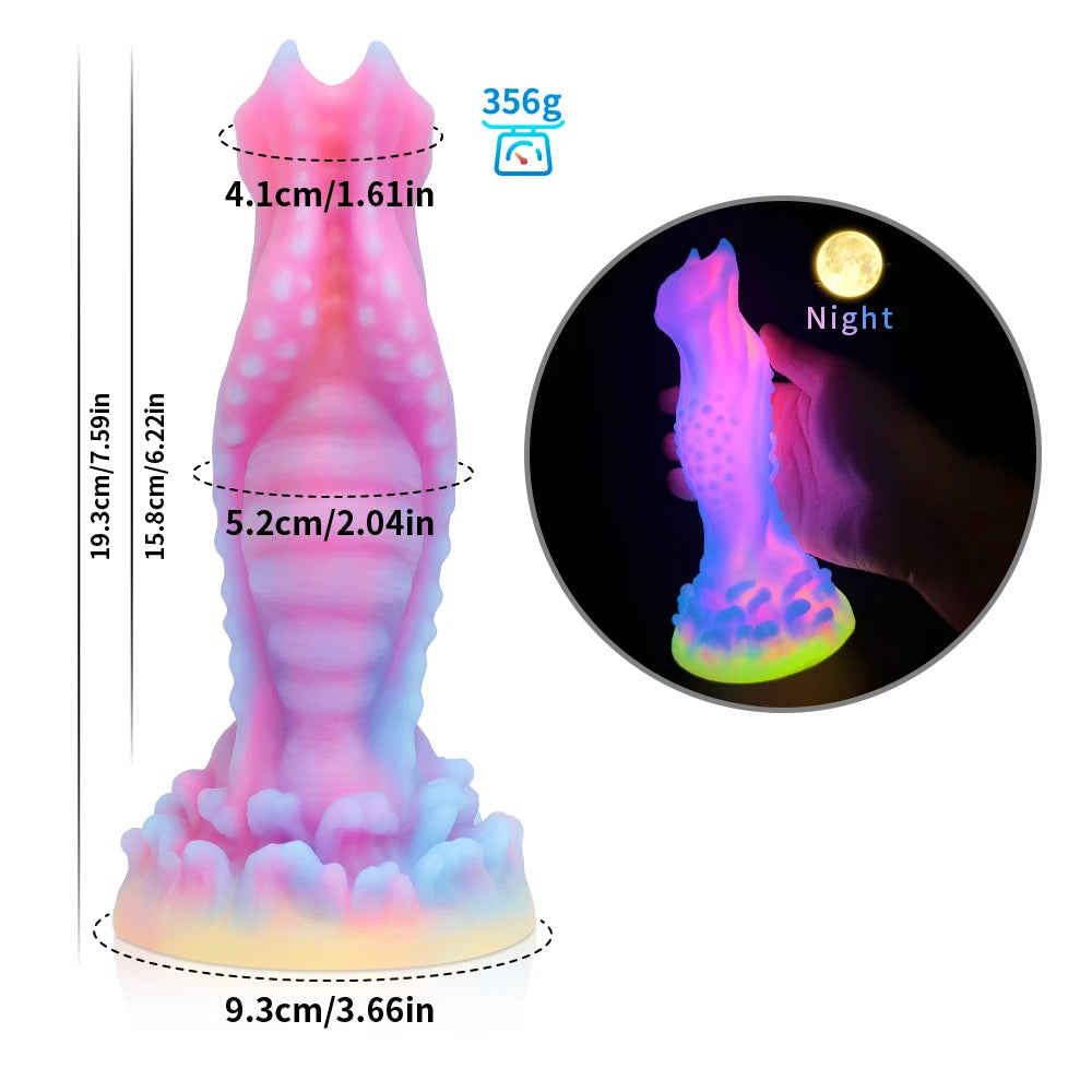 Silicone Realistic Dildo Luminous Monster Dildo Prostate Massager Big Butt Plug Anal Dildo Strong Sucker Anal Sex Toys For Women