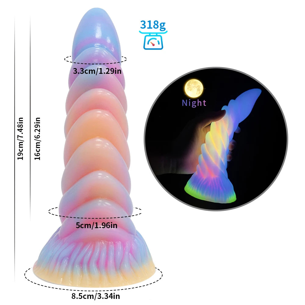 Silicone Realistic Dildo Luminous Monster Dildo Prostate Massager Big Butt Plug Anal Dildo Strong Sucker Anal Sex Toys For Women