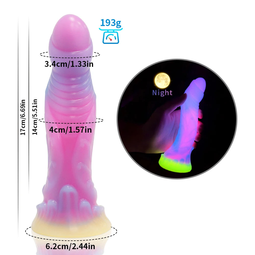 Silicone Realistic Dildo Luminous Monster Dildo Prostate Massager Big Butt Plug Anal Dildo Strong Sucker Anal Sex Toys For Women