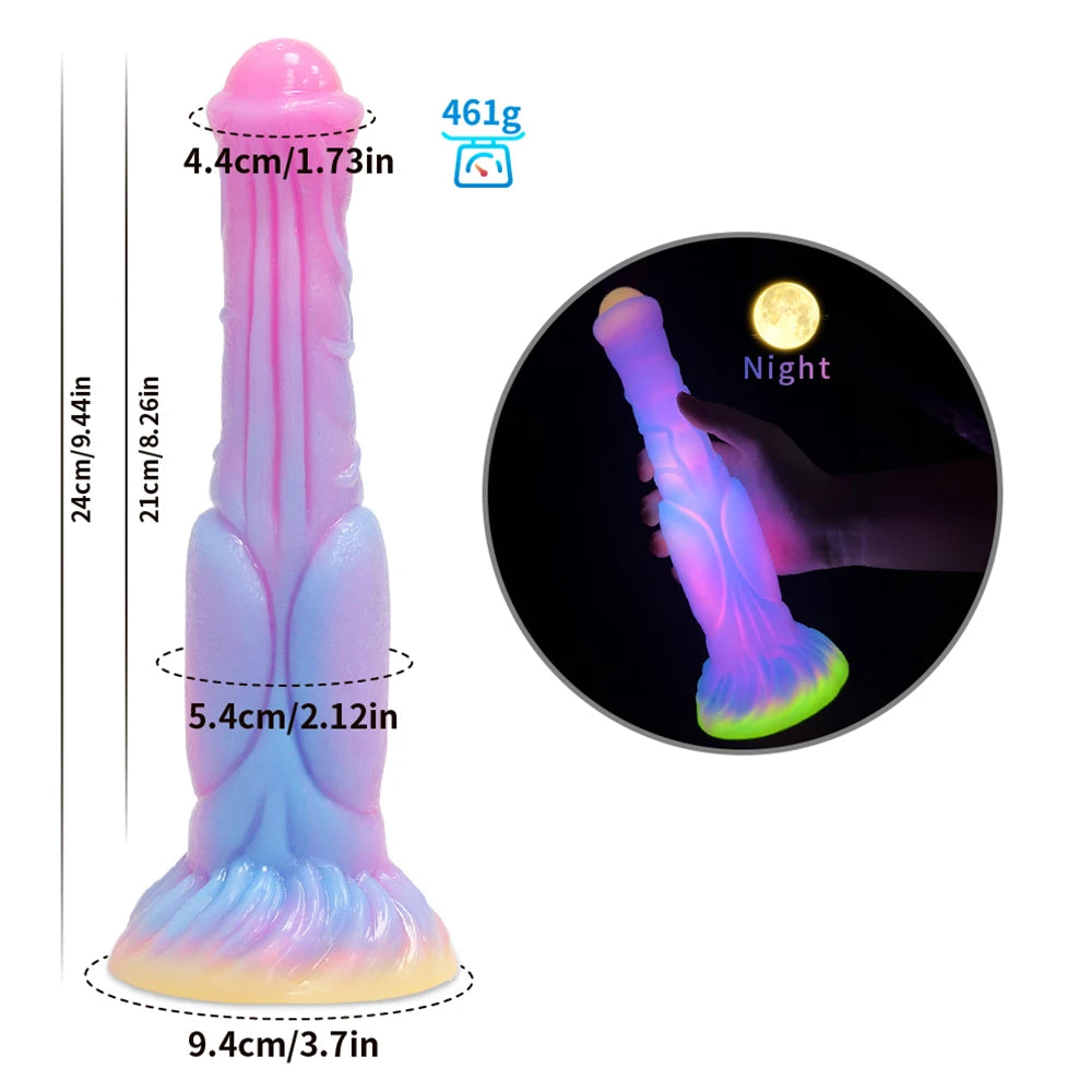 Silicone Realistic Dildo Luminous Monster Dildo Prostate Massager Big Butt Plug Anal Dildo Strong Sucker Anal Sex Toys For Women