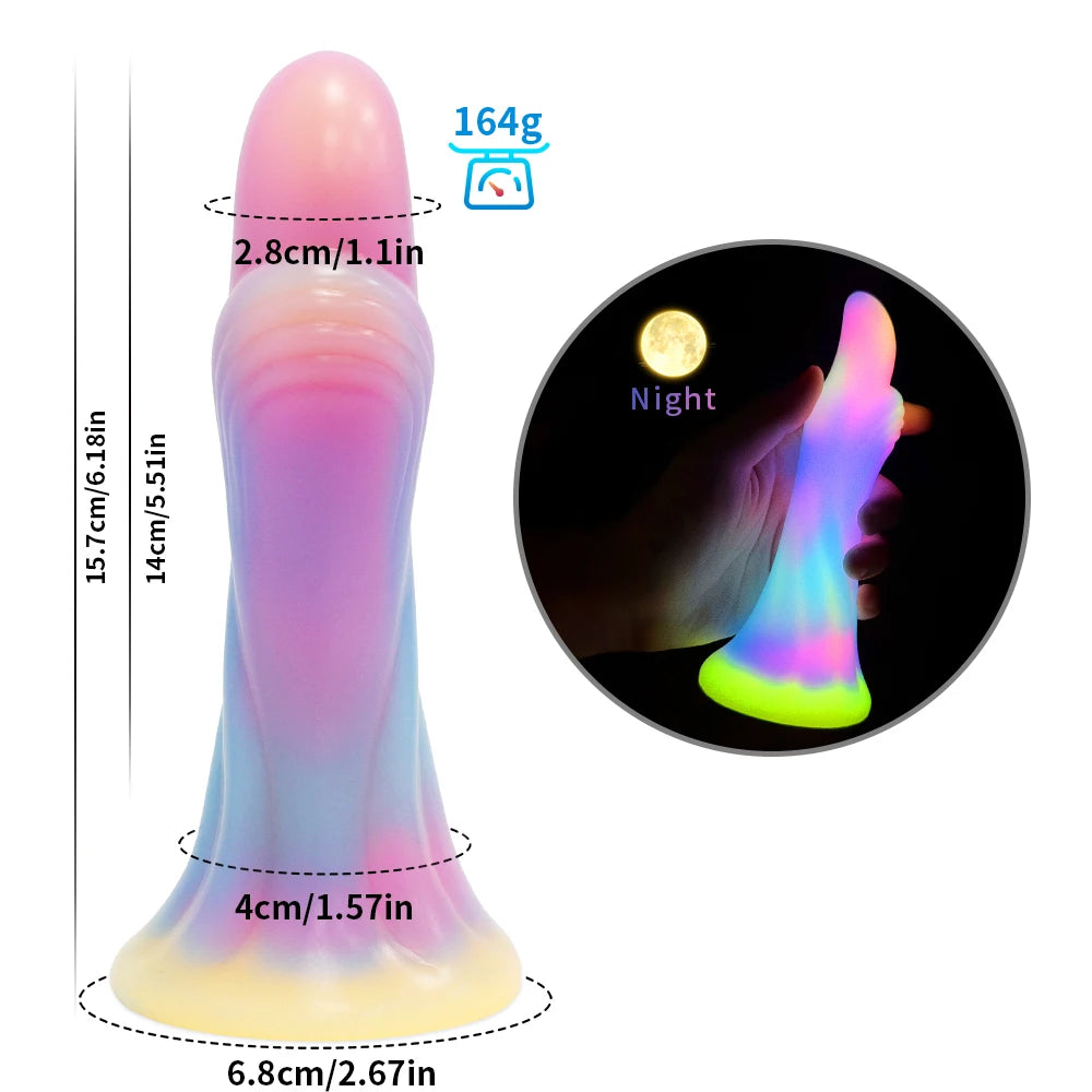 Silicone Realistic Dildo Luminous Monster Dildo Prostate Massager Big Butt Plug Anal Dildo Strong Sucker Anal Sex Toys For Women