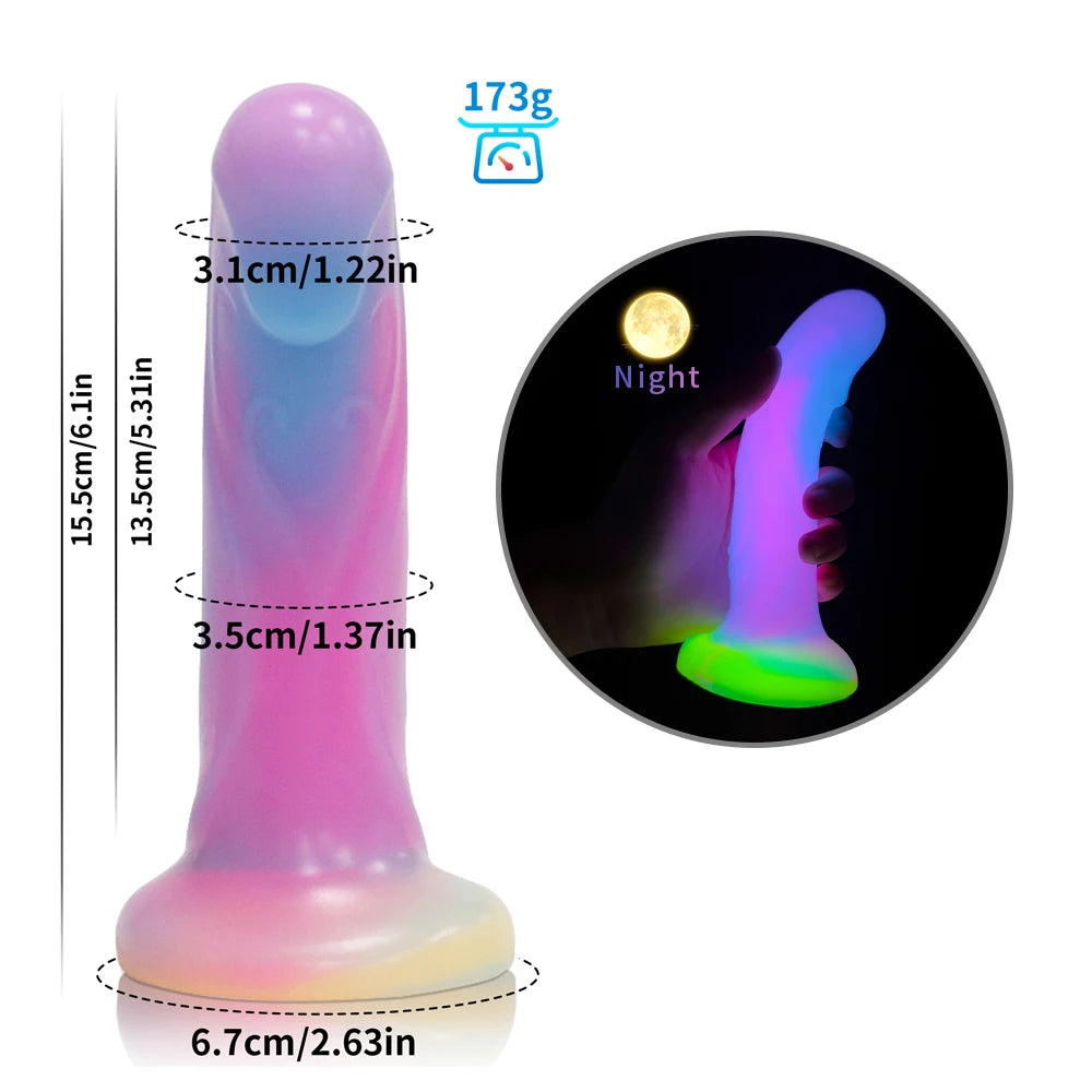 Silicone Realistic Dildo Luminous Monster Dildo Prostate Massager Big Butt Plug Anal Dildo Strong Sucker Anal Sex Toys For Women