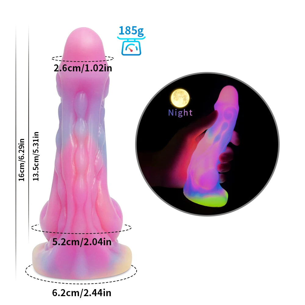 Silicone Realistic Dildo Luminous Monster Dildo Prostate Massager Big Butt Plug Anal Dildo Strong Sucker Anal Sex Toys For Women