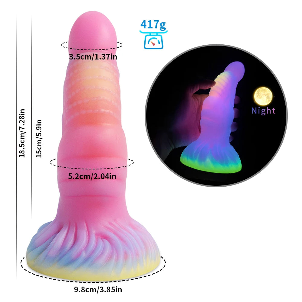 Silicone Realistic Dildo Luminous Monster Dildo Prostate Massager Big Butt Plug Anal Dildo Strong Sucker Anal Sex Toys For Women