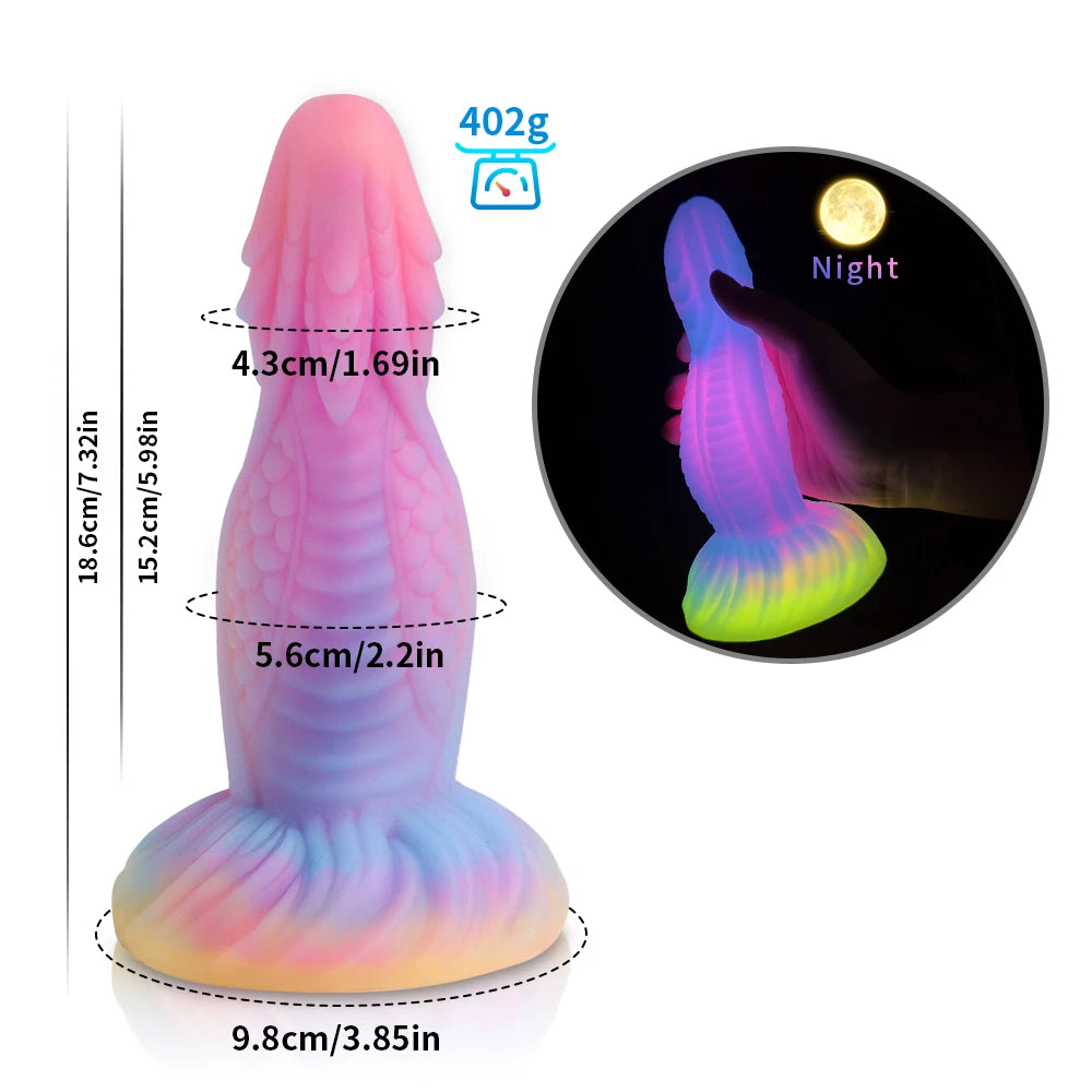 Silicone Realistic Dildo Luminous Monster Dildo Prostate Massager Big Butt Plug Anal Dildo Strong Sucker Anal Sex Toys For Women