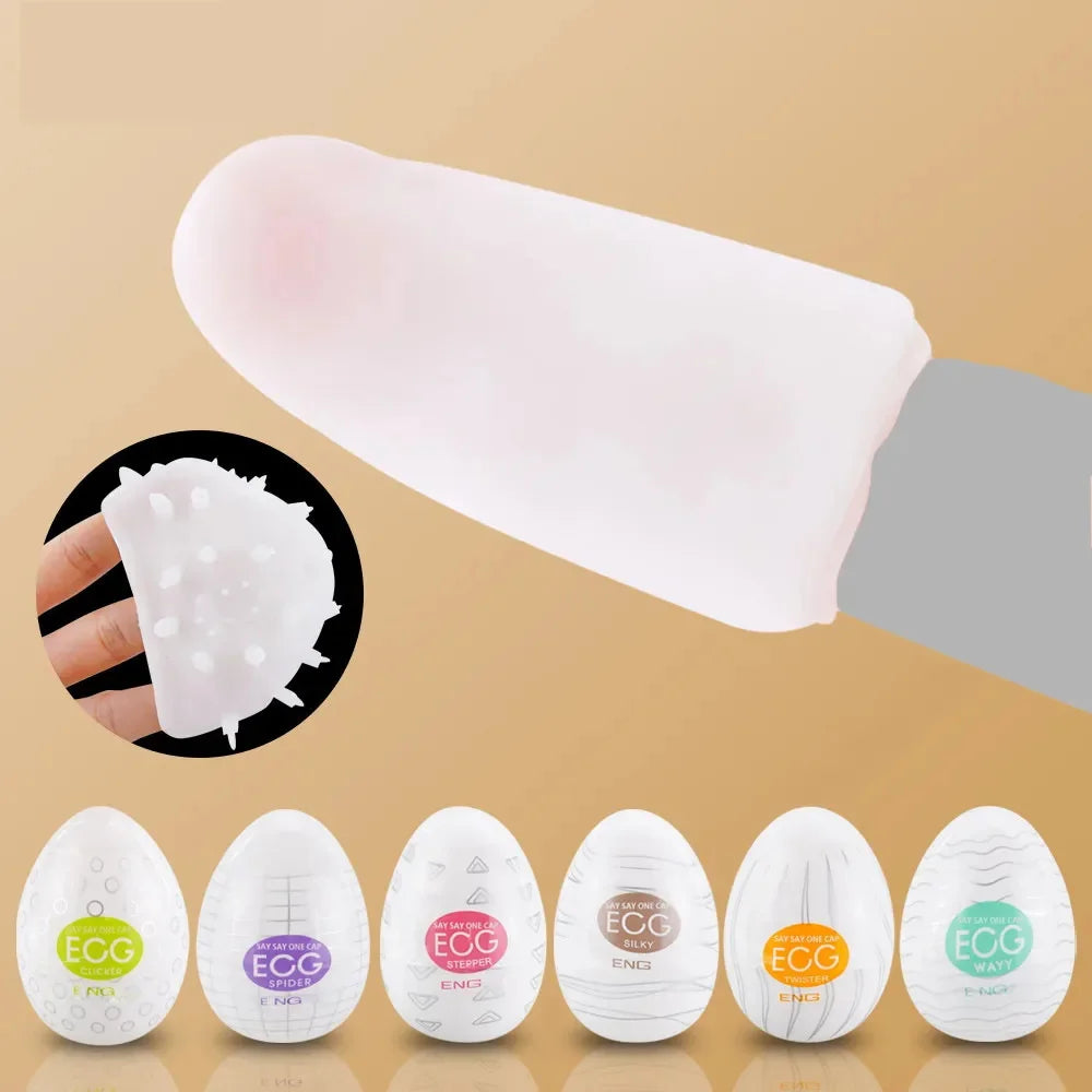 Male Penis Masturbation Cup Eggs Stimulating Dick Massager Silicone Stretchable Masturbator Sex Toys For Men Goods For Adults 18