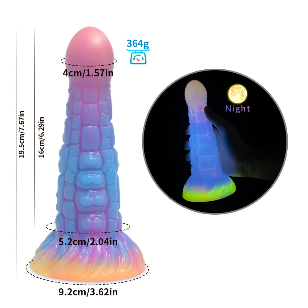 Silicone Realistic Dildo Luminous Monster Dildo Prostate Massager Big Butt Plug Anal Dildo Strong Sucker Anal Sex Toys For Women