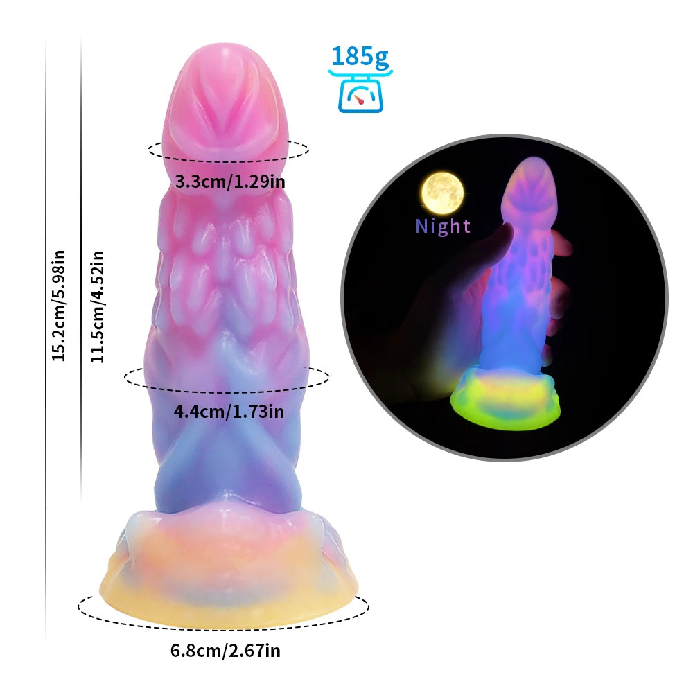 Silicone Realistic Dildo Luminous Monster Dildo Prostate Massager Big Butt Plug Anal Dildo Strong Sucker Anal Sex Toys For Women