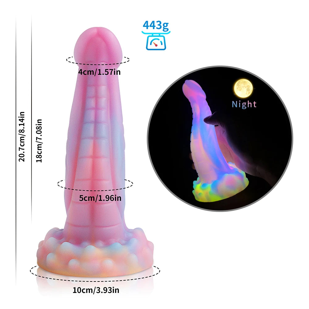 Silicone Realistic Dildo Luminous Monster Dildo Prostate Massager Big Butt Plug Anal Dildo Strong Sucker Anal Sex Toys For Women